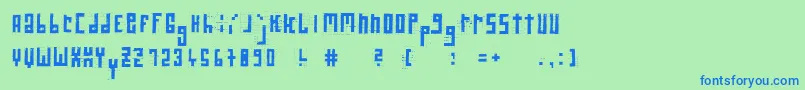 RawstreetwallGrid-fontti – siniset fontit vihreällä taustalla
