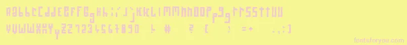 RawstreetwallGrid-fontti – vaaleanpunaiset fontit keltaisella taustalla