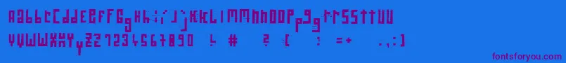 RawstreetwallGrid Font – Purple Fonts on Blue Background
