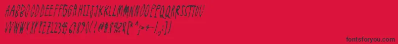 FeelTheUniverse-Schriftart – Schwarze Schriften auf rotem Hintergrund