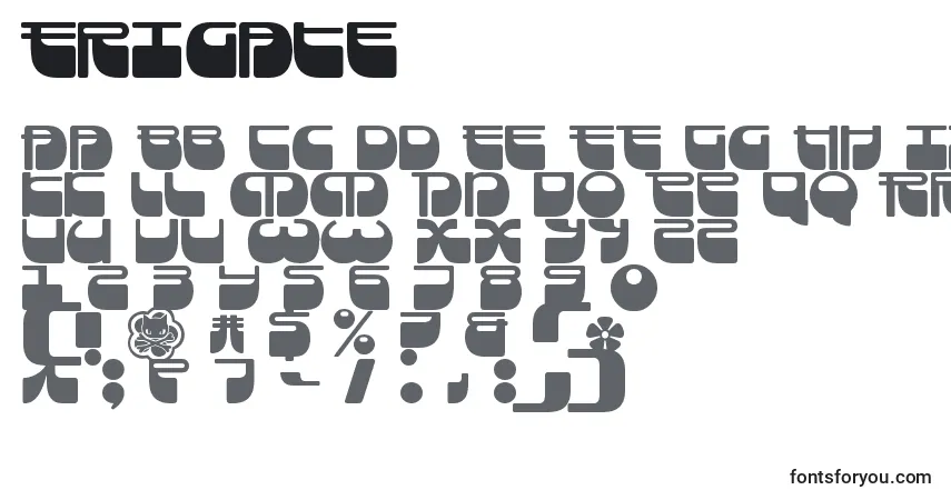 Fuente Frigate - alfabeto, números, caracteres especiales