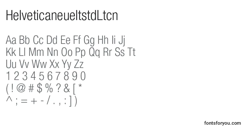 A fonte HelveticaneueltstdLtcn – alfabeto, números, caracteres especiais
