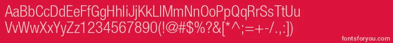 HelveticaneueltstdLtcn Font – Pink Fonts on Red Background