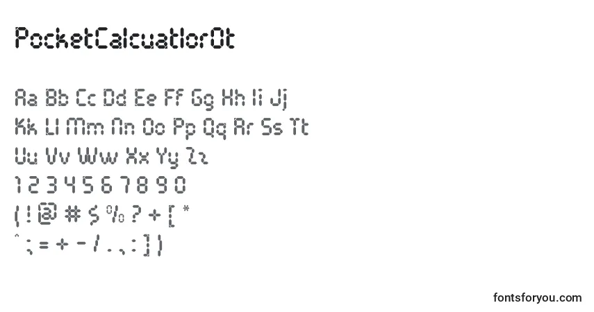 A fonte PocketCalcuatlorOt – alfabeto, números, caracteres especiais