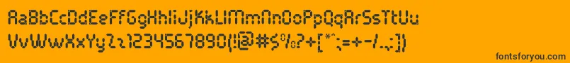 Шрифт PocketCalcuatlorOt – чёрные шрифты на оранжевом фоне