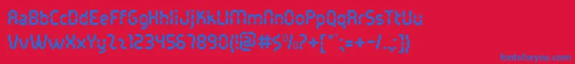 PocketCalcuatlorOt Font – Blue Fonts on Red Background