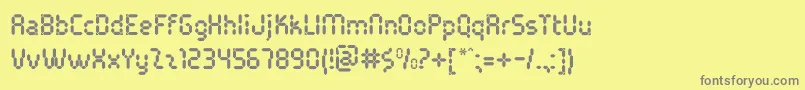 PocketCalcuatlorOt Font – Gray Fonts on Yellow Background