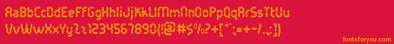 PocketCalcuatlorOt Font – Orange Fonts on Red Background