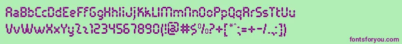 PocketCalcuatlorOt Font – Purple Fonts on Green Background