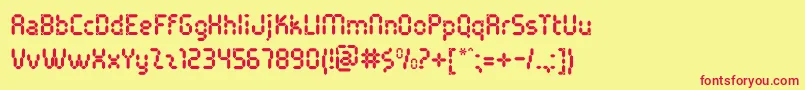 PocketCalcuatlorOt Font – Red Fonts on Yellow Background