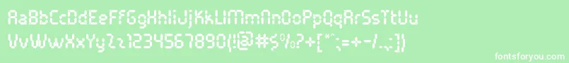 フォントPocketCalcuatlorOt – 緑の背景に白い文字