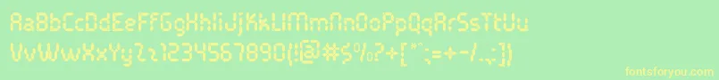 PocketCalcuatlorOt Font – Yellow Fonts on Green Background