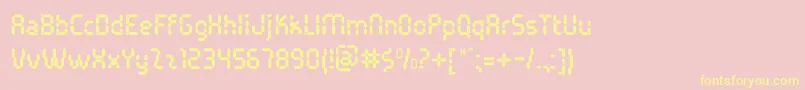 PocketCalcuatlorOt Font – Yellow Fonts on Pink Background