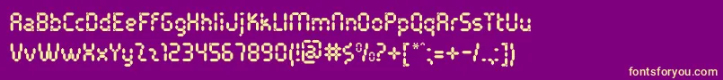 PocketCalcuatlorOt Font – Yellow Fonts on Purple Background