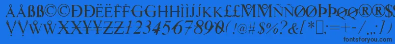 TimesHackers Font – Black Fonts on Blue Background