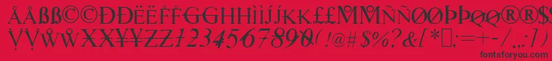 TimesHackers Font – Black Fonts on Red Background