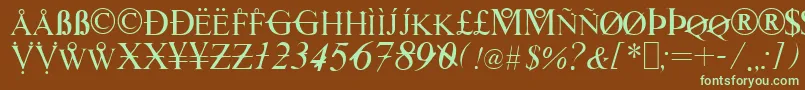 TimesHackers Font – Green Fonts on Brown Background