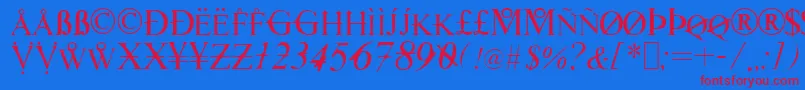 TimesHackers Font – Red Fonts on Blue Background