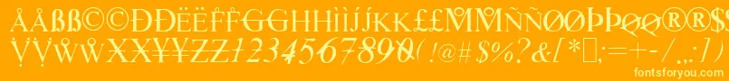 TimesHackers Font – Yellow Fonts on Orange Background