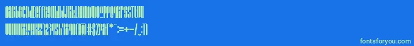 GrafikaType4-Schriftart – Grüne Schriften auf blauem Hintergrund