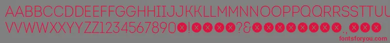 IntroCondLightFree Font – Red Fonts on Gray Background
