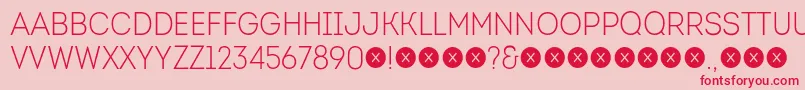 IntroCondLightFree Font – Red Fonts on Pink Background