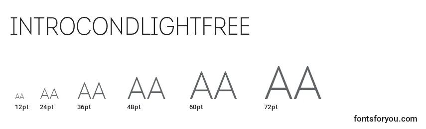 IntroCondLightFree Font Sizes