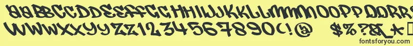 Judas ffy Font – Black Fonts on Yellow Background