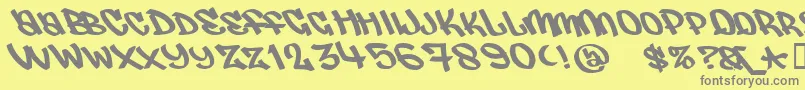 Judas ffy Font – Gray Fonts on Yellow Background