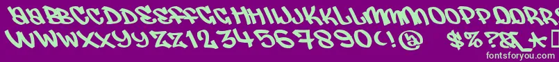 Judas ffy Font – Green Fonts on Purple Background