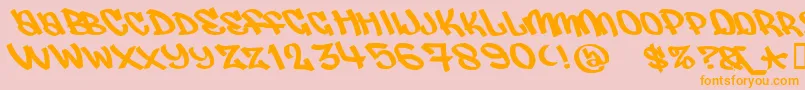 Judas ffy Font – Orange Fonts on Pink Background