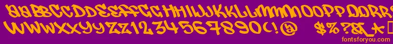 Judas ffy Font – Orange Fonts on Purple Background