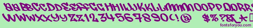 Judas ffy Font – Purple Fonts on Green Background