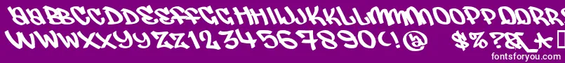 Judas ffy Font – White Fonts on Purple Background