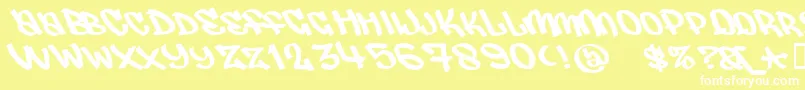 Judas ffy Font – White Fonts on Yellow Background