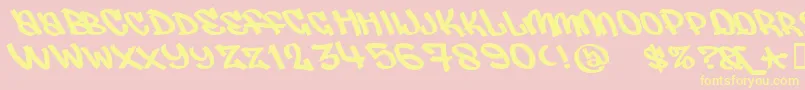 Judas ffy Font – Yellow Fonts on Pink Background