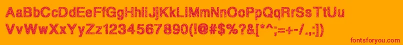 Degrading-Schriftart – Rote Schriften auf orangefarbenem Hintergrund