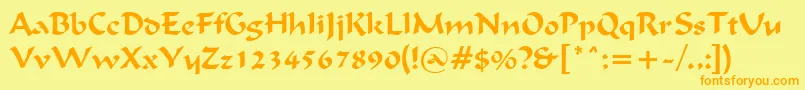 IgnaciousRegular Font – Orange Fonts on Yellow Background