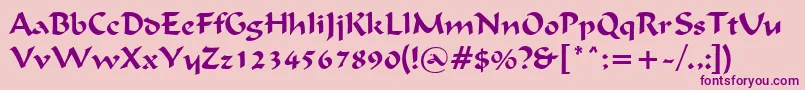 IgnaciousRegular Font – Purple Fonts on Pink Background