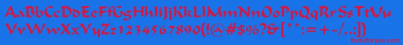 IgnaciousRegular Font – Red Fonts on Blue Background