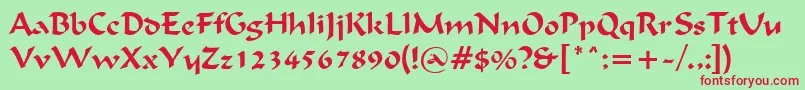 IgnaciousRegular Font – Red Fonts on Green Background