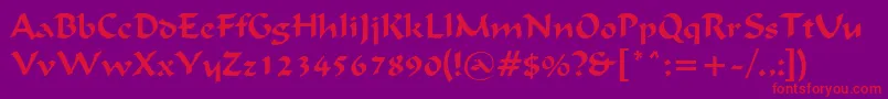 IgnaciousRegular Font – Red Fonts on Purple Background