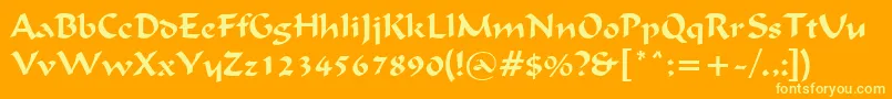 IgnaciousRegular-Schriftart – Gelbe Schriften auf orangefarbenem Hintergrund