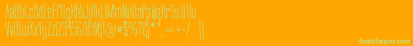 Fonte LabtopWarp1 – fontes verdes em um fundo laranja