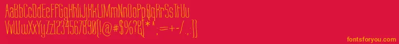 フォントLabtopWarp1 – 赤い背景にオレンジの文字
