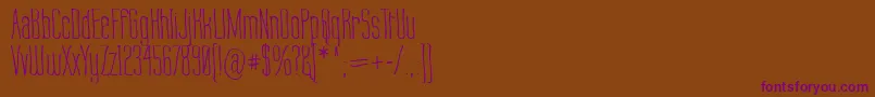 LabtopWarp1-Schriftart – Violette Schriften auf braunem Hintergrund
