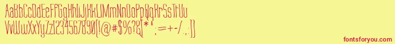 LabtopWarp1 Font – Red Fonts on Yellow Background
