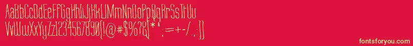 フォントLabtopWarp1 – 黄色の文字、赤い背景