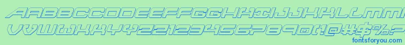Atlantia3Dital2-Schriftart – Blaue Schriften auf grünem Hintergrund