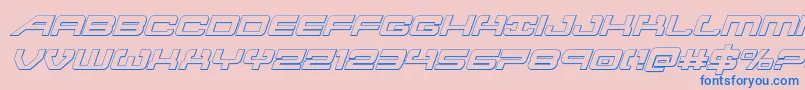 フォントAtlantia3Dital2 – ピンクの背景に青い文字